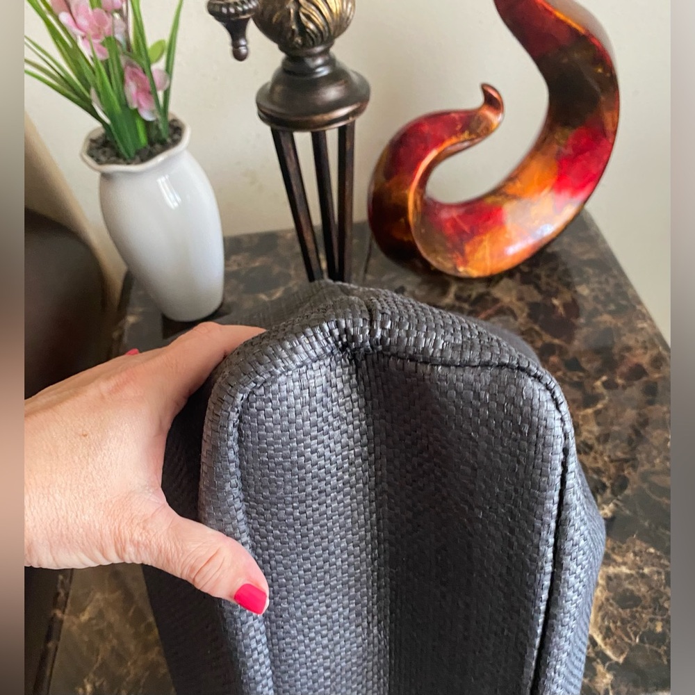 EUC - Kate Spade ♠️ New York Black Raffia Large Tote Bag With Ring Handles - Picture 11 of 13